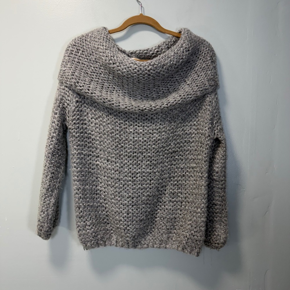A2Z Trading Inc Gray Chunky Knit Cowl Neck Sweater Women Size One Size